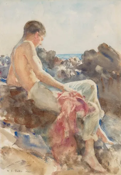 A Bather On The Rocks