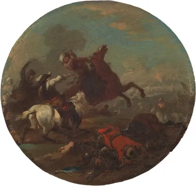 A Battle Scene With Fallen Soldiers