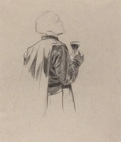 A Bearded Gentleman With A Glass Of Wine