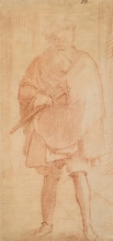 A Bearded Man Holding An Ax Venetian Executioner
