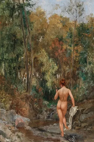 A Beauty By A Brook In A Forest Allegory Of Vanity