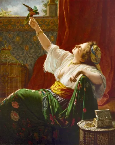 A Beauty Holding A Bird
