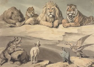 A Boar A Leopard A Lion A Tiger A Wolf A Ram And Two Eagles