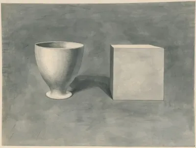 A Bowl And A Cube Seen From The Same Point Of View