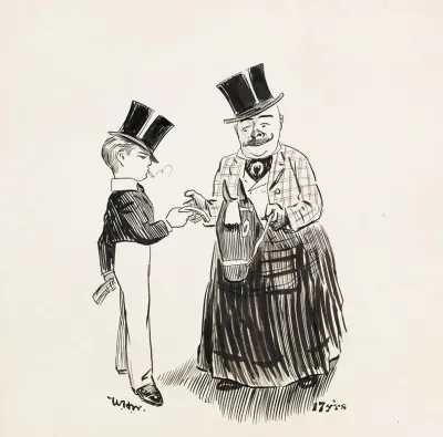A Boy At Age 17 Smoking And Handing Money To A Man Riding A Fake Horse