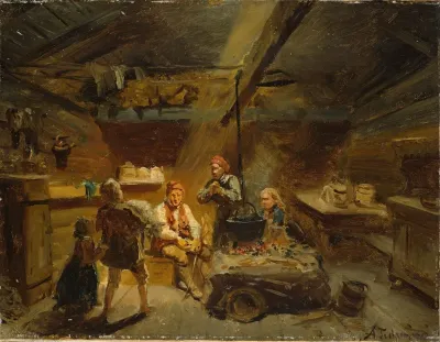 A Boy Bringing Home A Sick Lamb