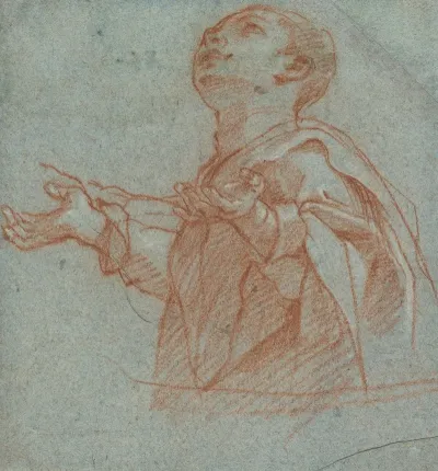 A Boy Gazing Upward In Adoration