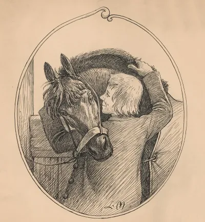 A Boy Hugs A Horse