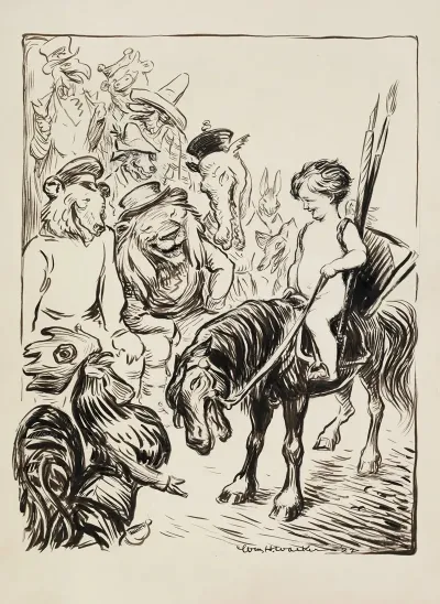 A Boy On A Pony Laughs With Several Animals Representing Countries