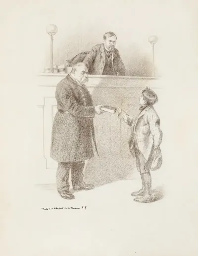 A Boy Stands Before An Unfriendly Judge And Police Officer