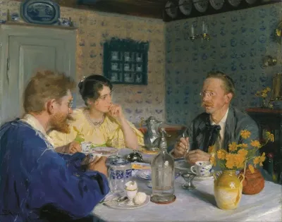 A Breakfast The Artist His Wife And The Writer Otto Benzon