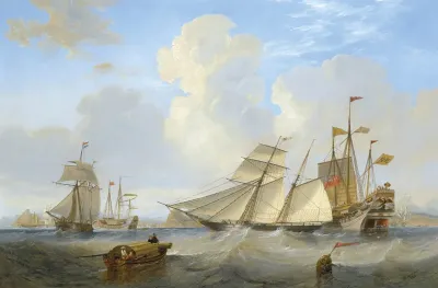 A British Opium Schooner And Other Shipping Off Hong Kong