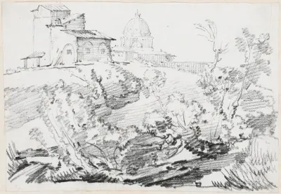 A Building On A Hill With Saint Peters In The Distance