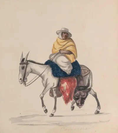 A Butcher Riding A Donkey