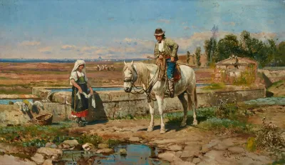 A Buttero At The Fountain