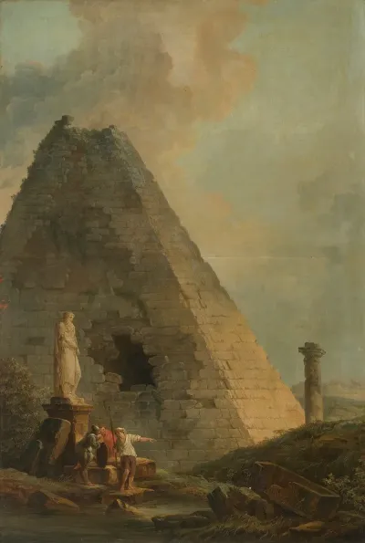 A Capriccio With The Pyramid Of Cestius And Travellers In An Italianate Landscape