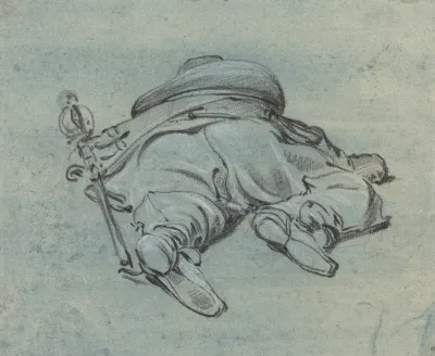 A Cavalier Lying On The Ground