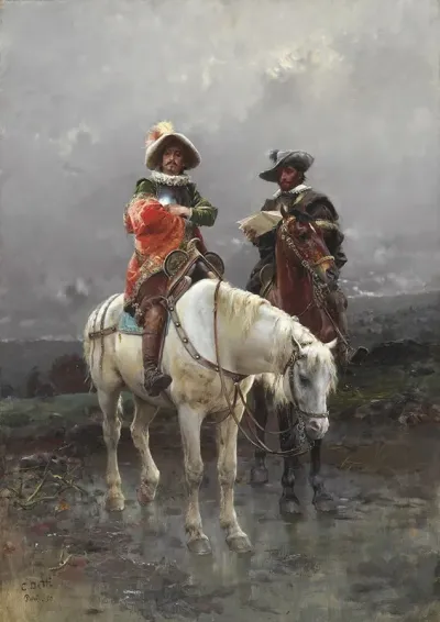 A Cavalier On A White Horse