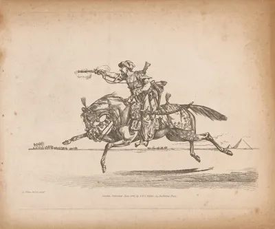 A Charging Mameluke Firing A Pistol