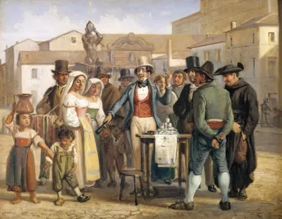 A Charlatan Selling Blacking In The Piazza Barberini In Rome