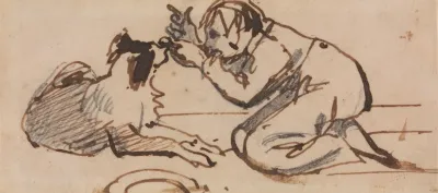 A Child Playing With A Dog