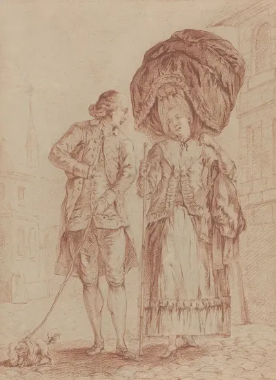 A Cleric Accompanying A Lady On Her Morning Walk