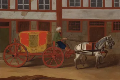 A Coachman With A Team Of Horses And Covered Carriage