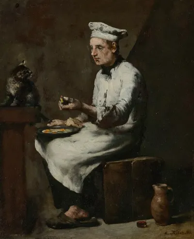 A Cook Eating His Morning Meal