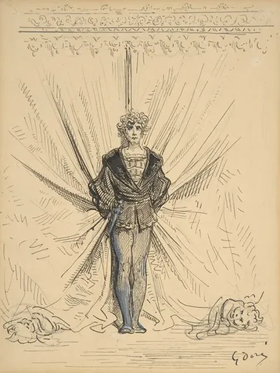 A Costumed Actor In Front Of A Curtain