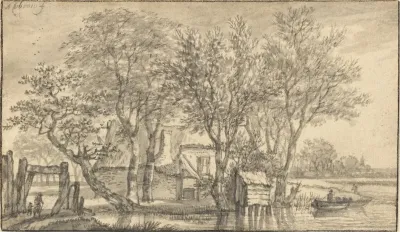 A Cottage Hidden Among Trees On A Riverbank