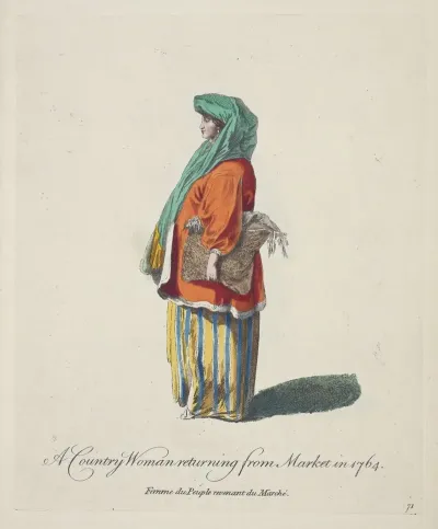 A Country Woman Returning From Market In 1764 Femme Du Peuple Revenant Du Marche