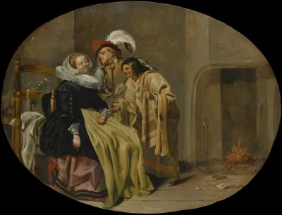 A Couple In An Interior With A Gypsy Fortune Teller