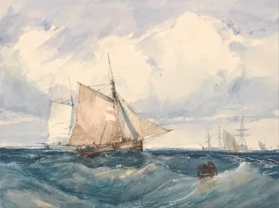 A Cutter And Other Shipping In A Breeze