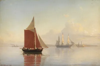 A Cutter And Two Sailing Ships