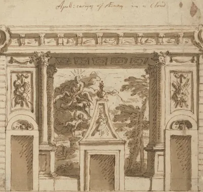 A Design For A Mural Executed In The Salon At Roehampton House Surrey Apollo Carrying Off Aeneas In A Cloud