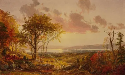A Distant View Of The Hudson River In The Fall