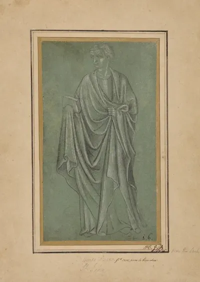 A Draped Figure Holding A Book