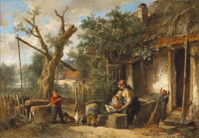 A Family Idyll In A Courtyard