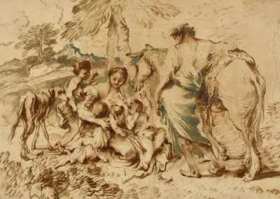 A Family In A Desert Landscape