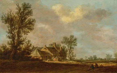 A Farm In A Wooded Landscape