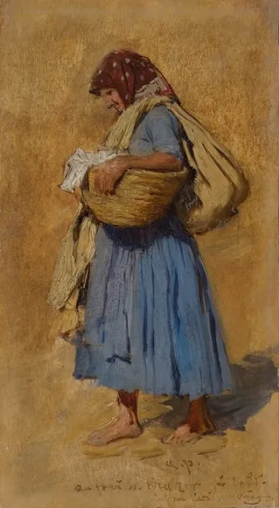 A Farmers Wife Blowing Her Nose