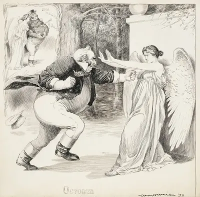A Fat Man Attacks A Female Angel In October He Remembers Her Walking With Him Peacefully At The Hague In July