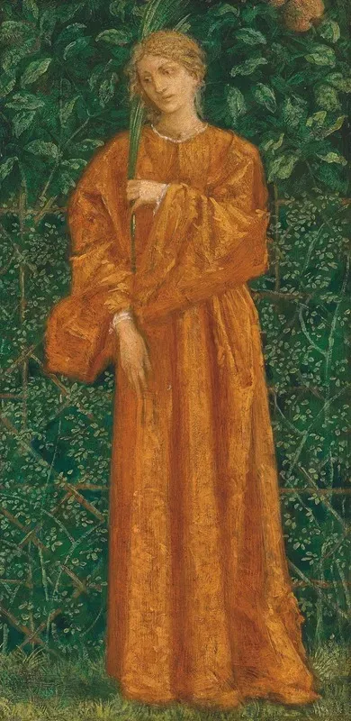 A Female Figure Holding A Palm
