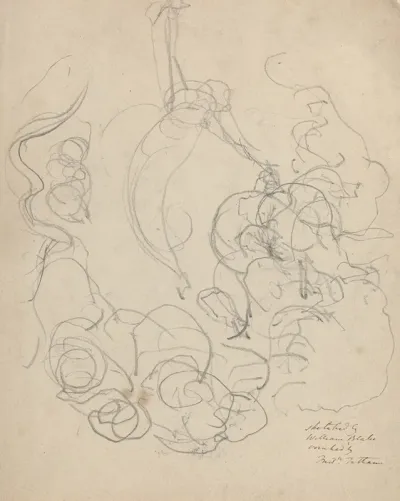 A Figure Ascending In A Glory Of Clouds