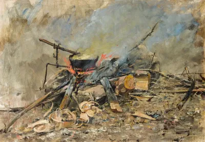 A Fire With A Kettle Study For Sancta Simplicitas