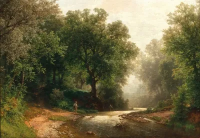 A Fisherman By A Mountain Creek