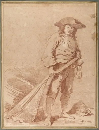 A Fisherman Pulling A Net