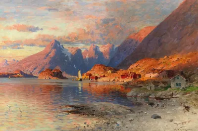 A Fjord Landscape At Sunset