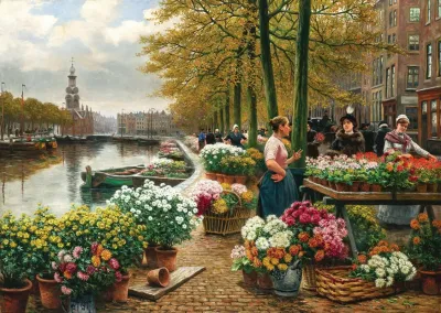 A Flower Market In Amsterdam