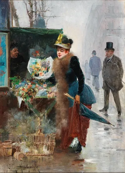 A Flower Market In Paris